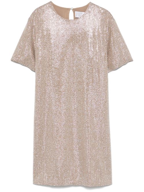 Abito in paillettes beige GIUSEPPE DI MORABITO | 04SSDR469FC04428AC21